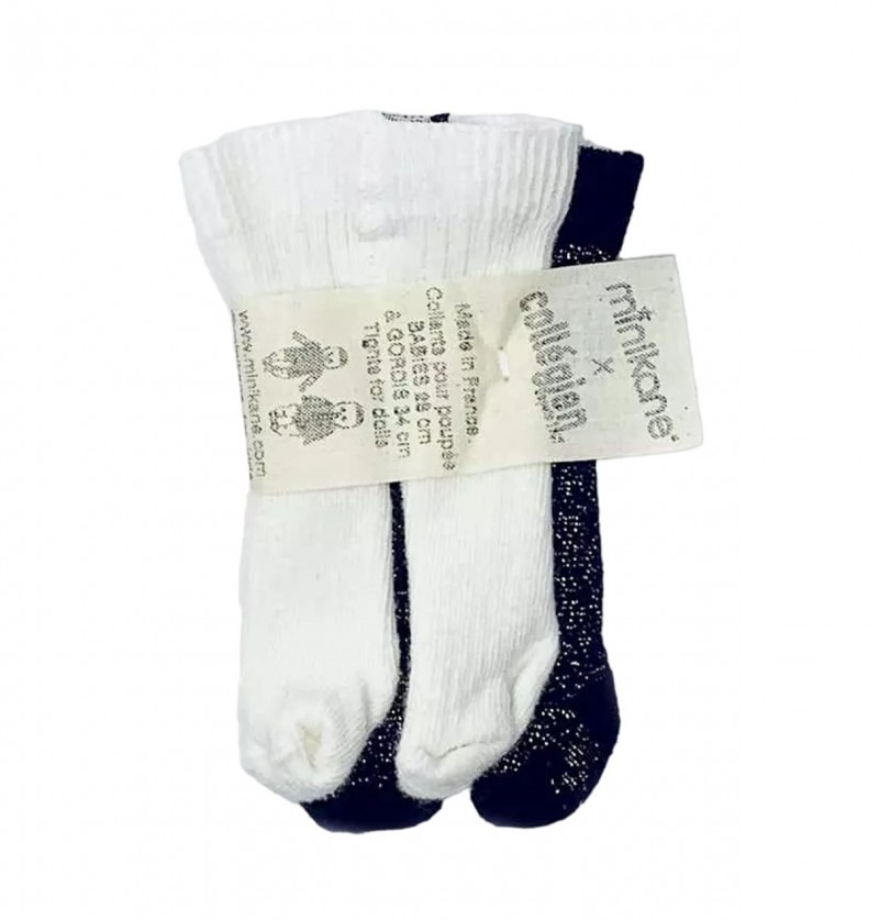 Lot de 2 collants blanc...