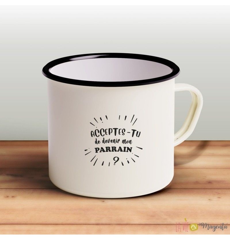 Mug retro parrain La vie en...