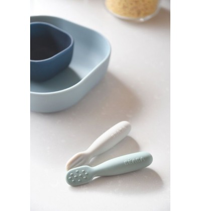 Lot de 2 pré-cuilleres silicone sauge/ gris Beaba