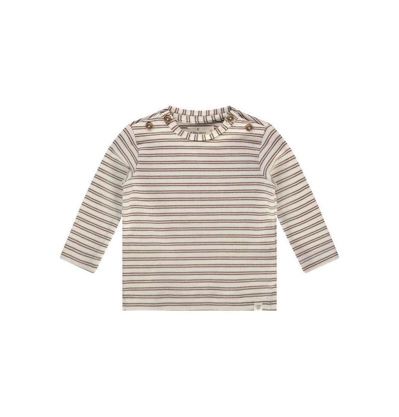 T shirt ligné écru/brun A...