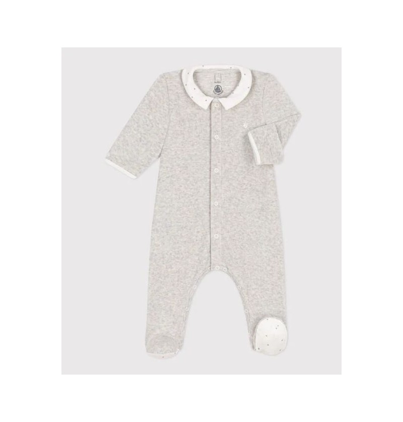 Pyjama velours gris Petit...