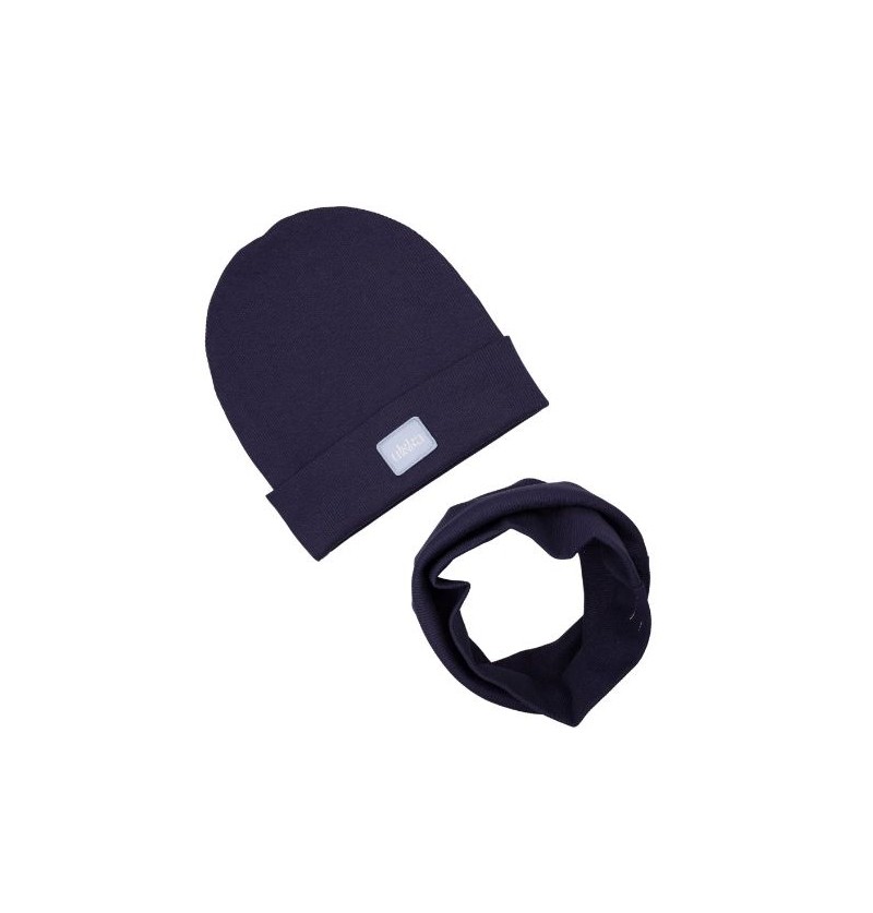 Bonnet +col bleu foncé ul&ka