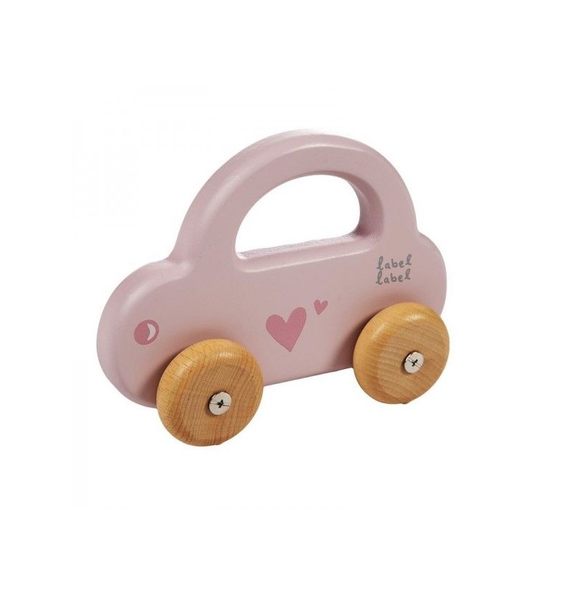 Voiture en bois rose Label...