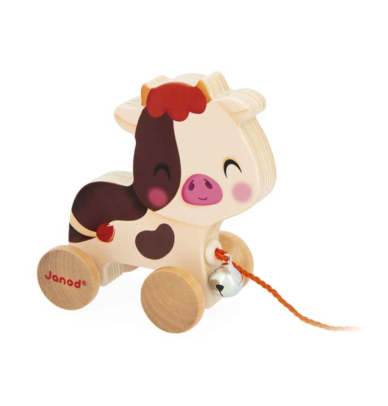 Jeu en bois à tirer - vache...