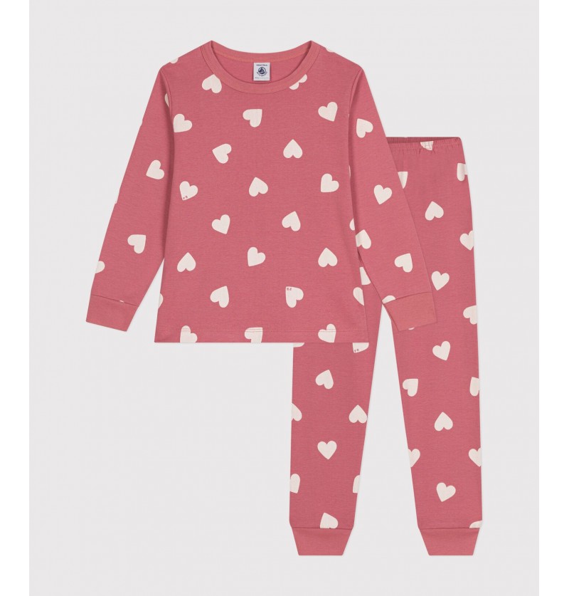 Pyjama 2 pièces coeur rose...