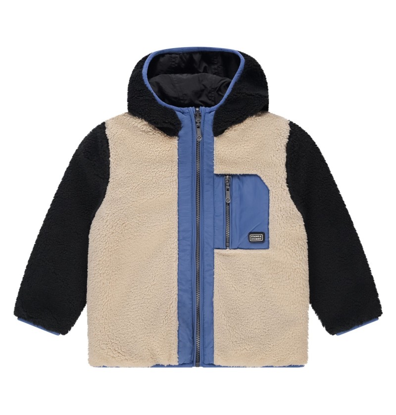 Veste réversible Teddy bleu...