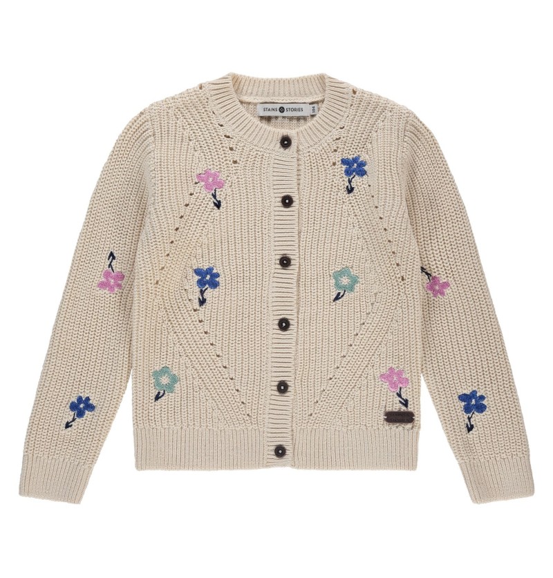Gilet fleurs crème...