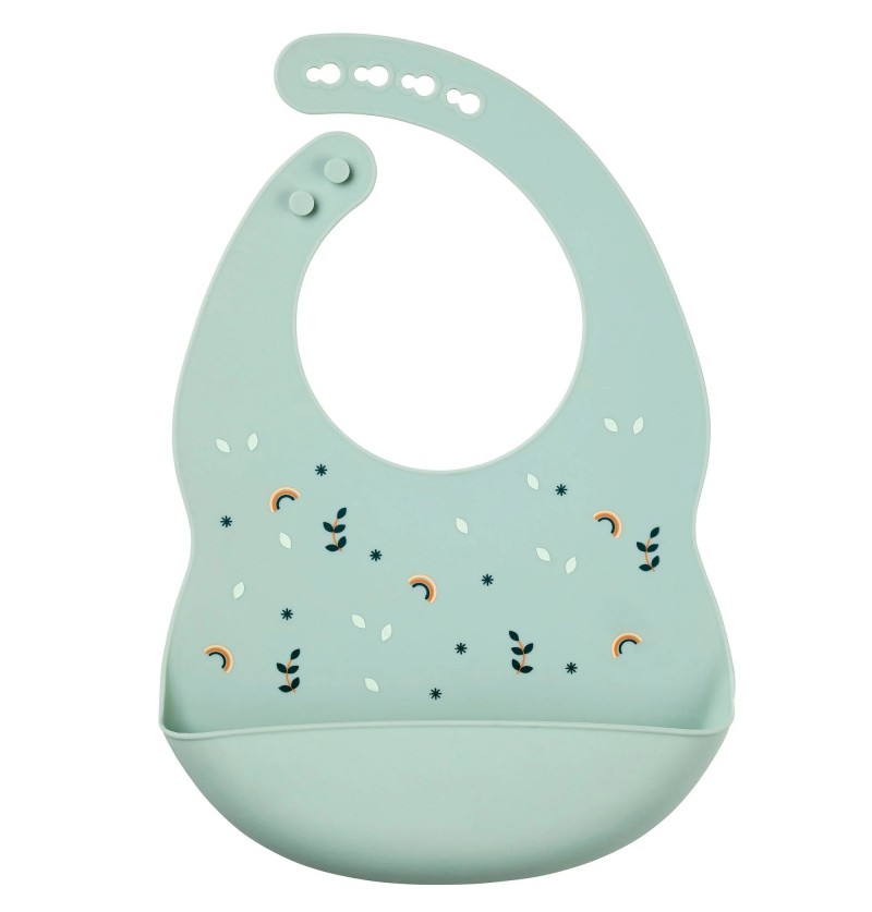 Bavoir en silicone arc en...