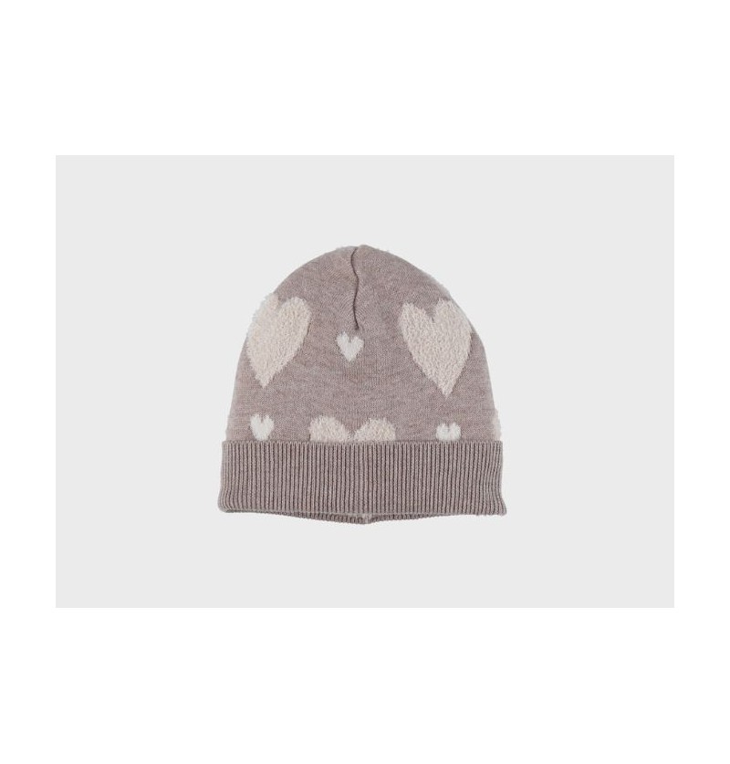 Bonnet beige en tricot...