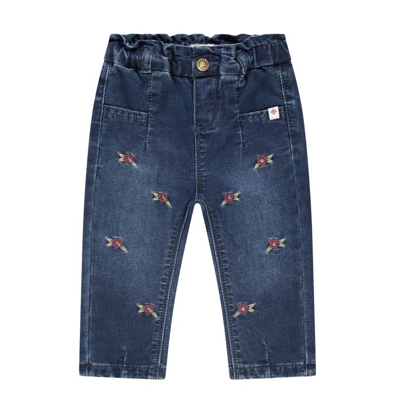 Jeans avec fleur brodée...