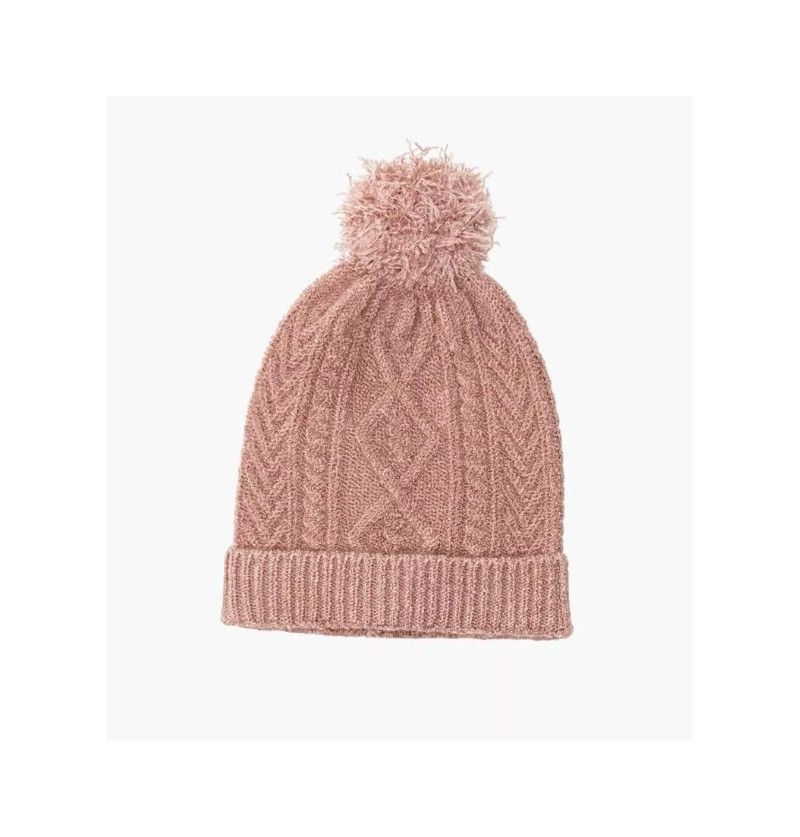 Bonnet Barry en tricot rose...
