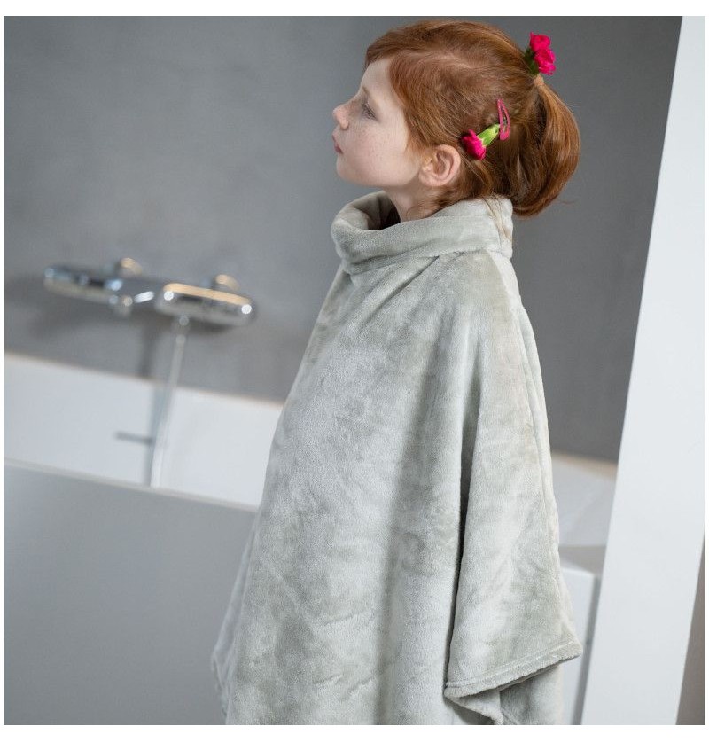 Poncho en polaire Gris...