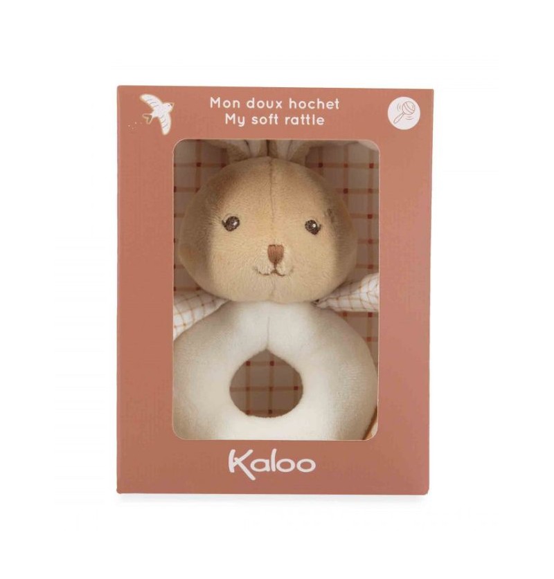 Doudou Hochet lapin Crème...