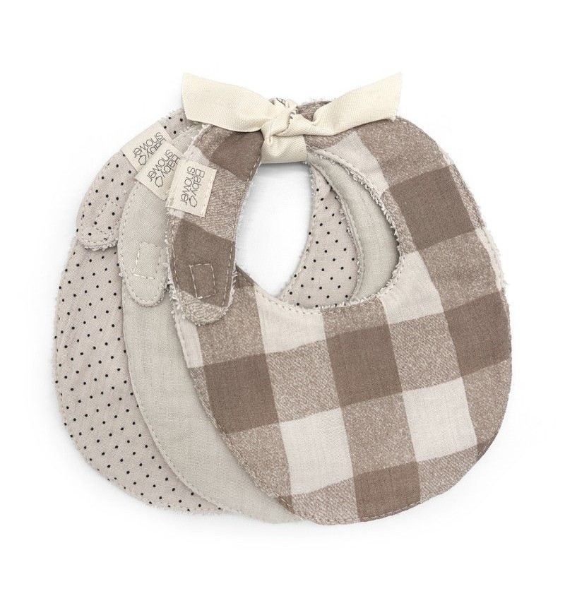 Set de 3 bavoirs Vichy...