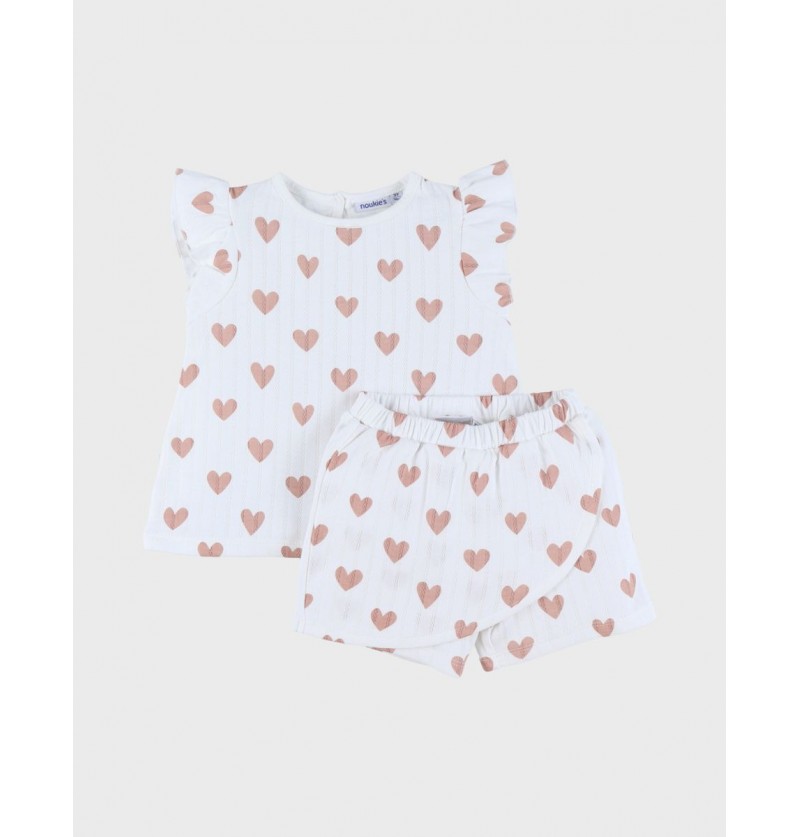 Pyjama en coton coeur rose...