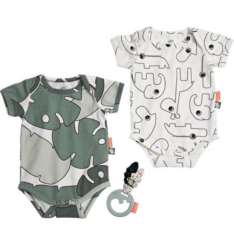 Lot de 2 bodies & hochet...