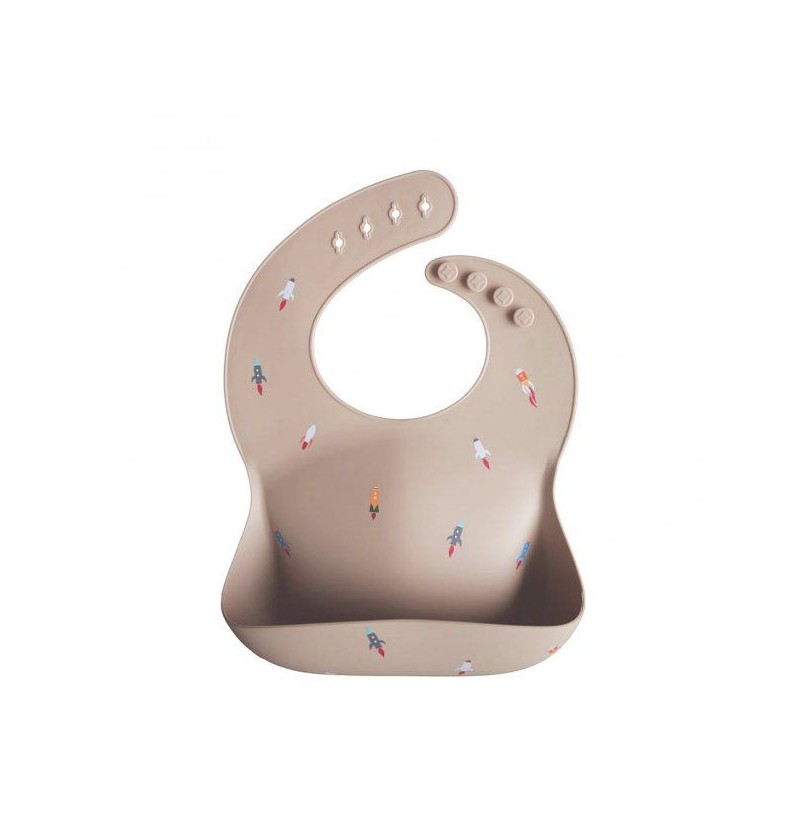 Bavoir silicone fusée Mushie