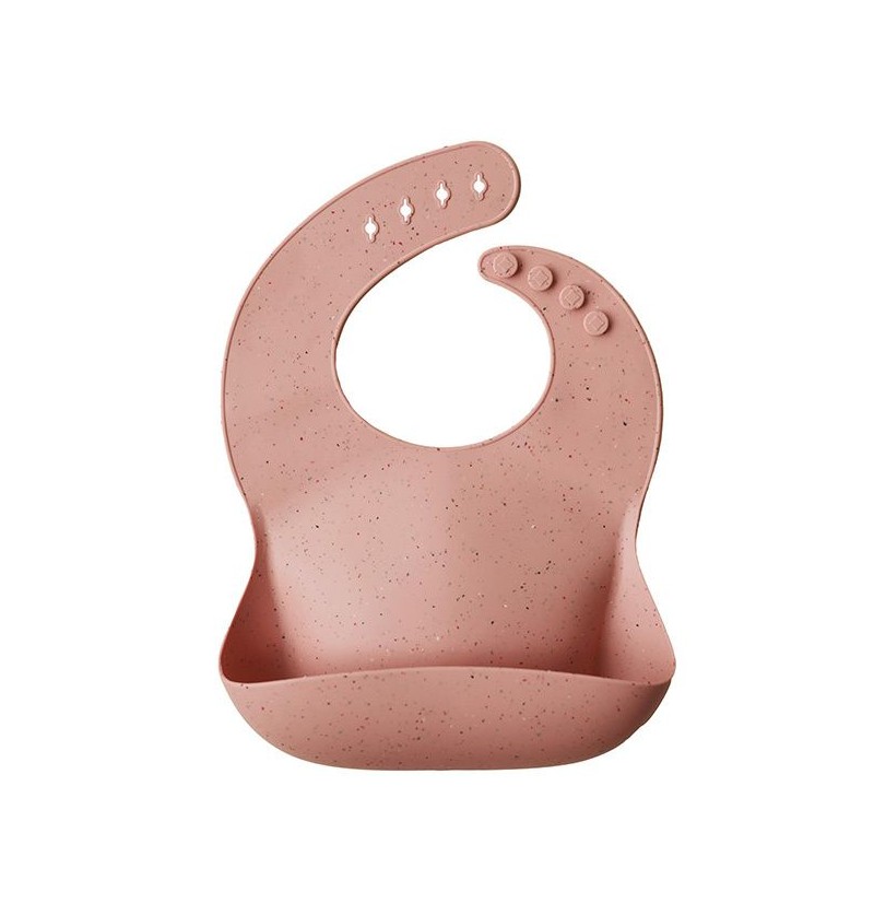 Bavoir silicone rose Mushie