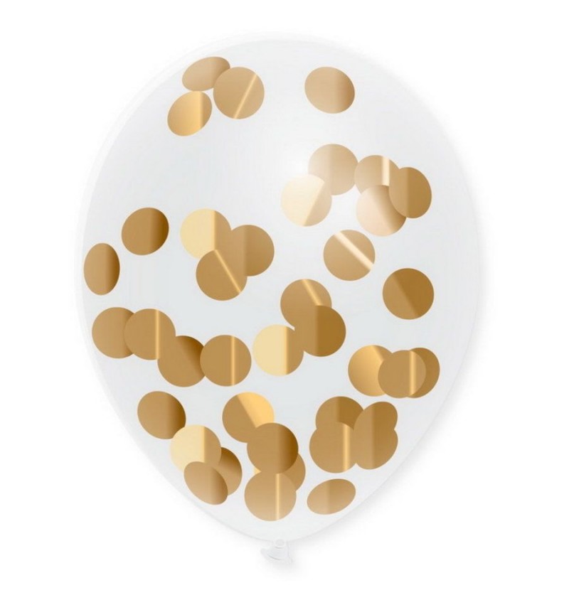 Ballons confettis dorés 30cm