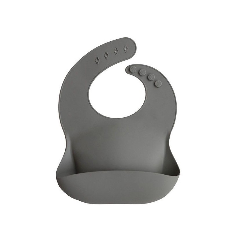 Bavoir en silicone gris Mushie