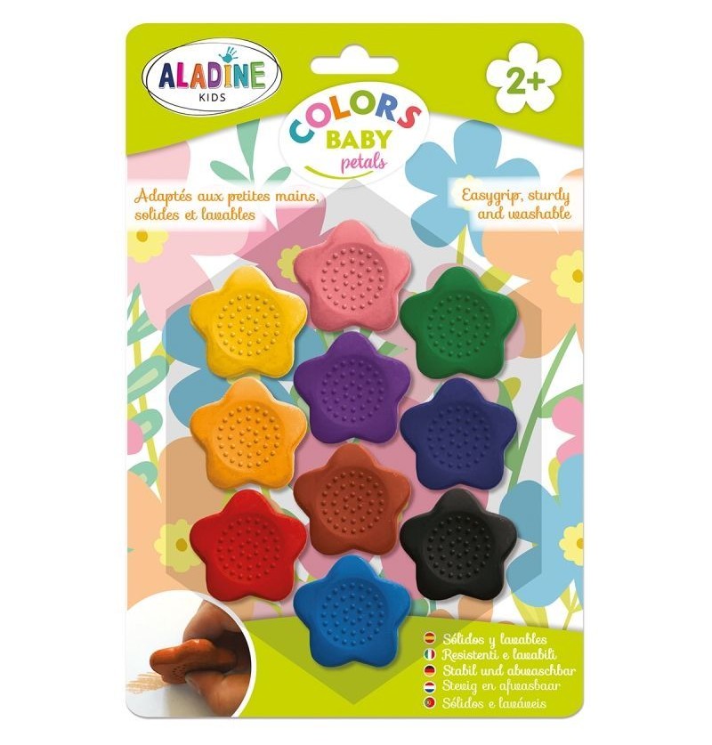 Crayons cires fleurs Aladine