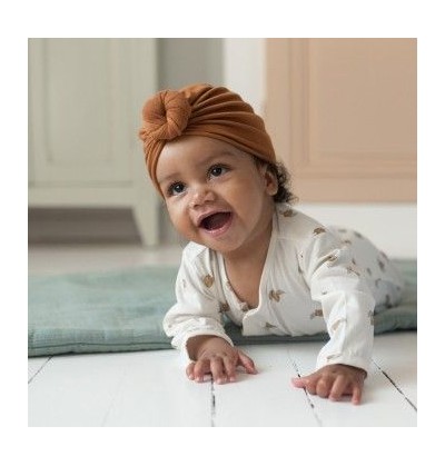 Bonjour Little Bonnet Turban Nut - 0/3 Mois - Accessoires bébé