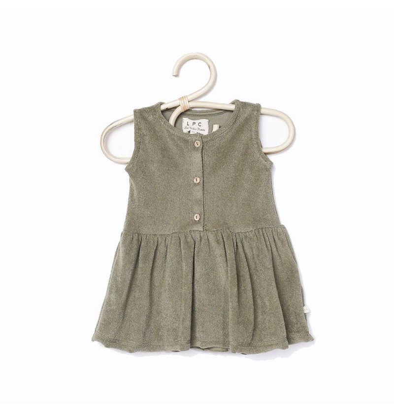 Robe en éponge olive Romane...