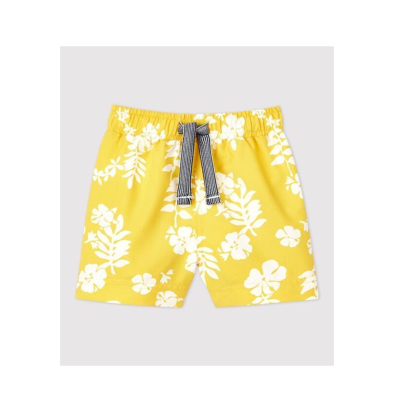 Short de bain jaune fleuri...