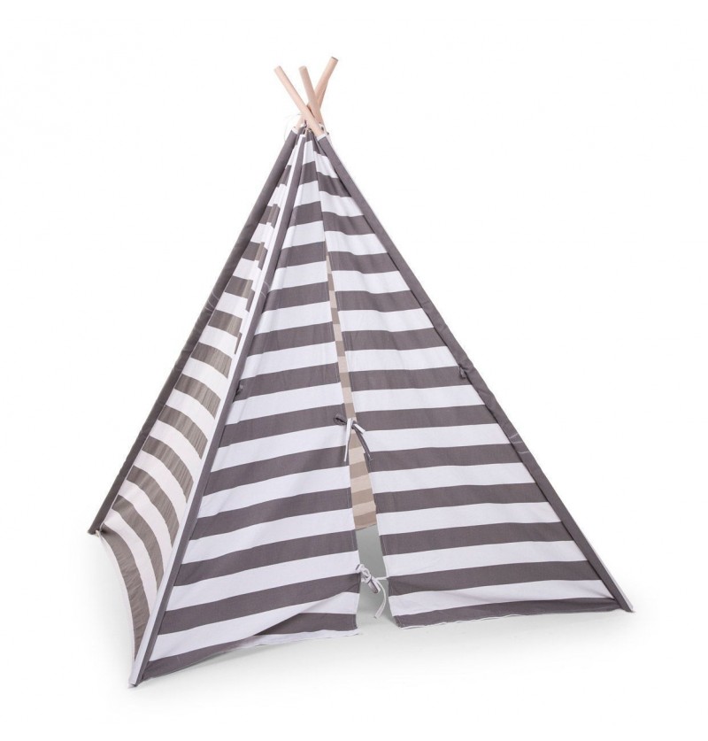 Tipi Rayé Gris et Blanc...