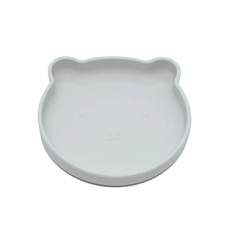 Assiette en silicone gris...