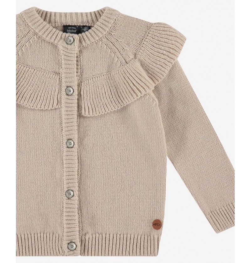 Cardigan beige avec volants...