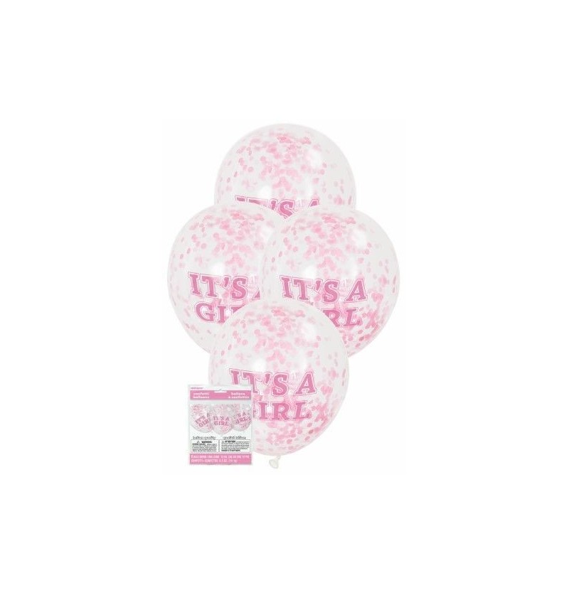Ballons confettis rose "...