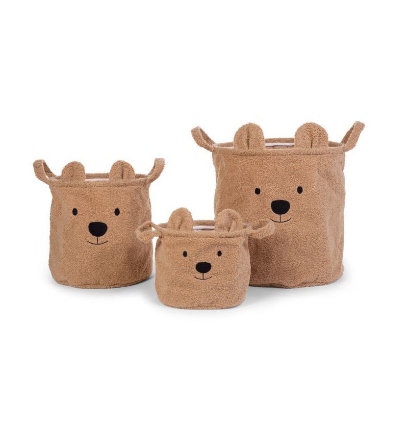 Lot de 3 paniers Teddy Brun...