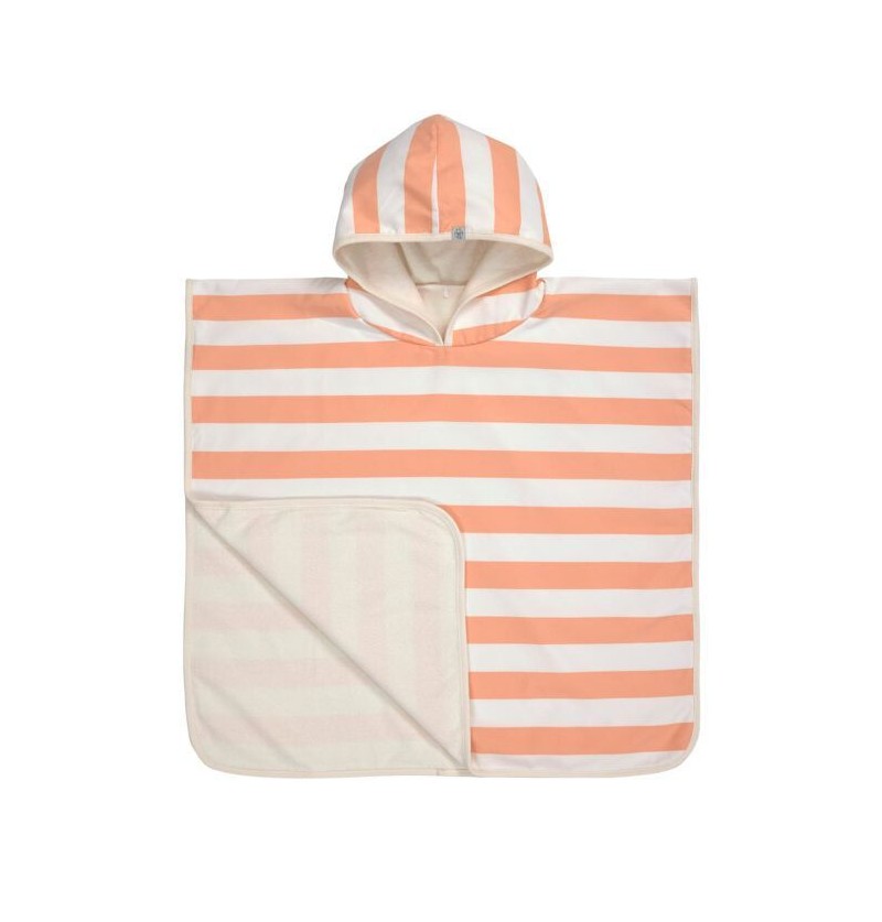 Poncho anti - UV rayé pêche...