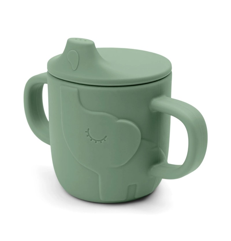 Tasse d'apprentissage en silicone Elphee Vert Done by Deer