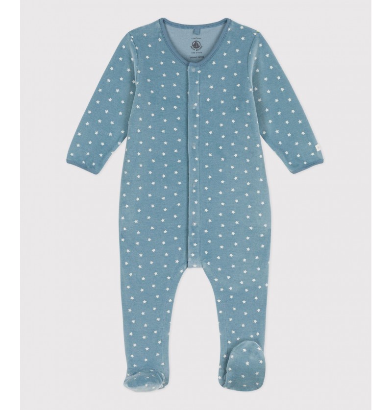 Pyjama tracteurs en velours Petit Bateau