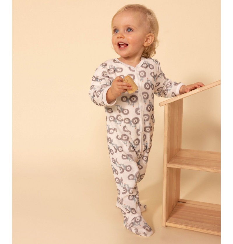 Pyjama tracteurs en velours Petit Bateau