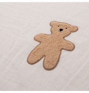 Housse De Couette + Taie - 100x140 Cm - Jersey Melange Beige / Muslin Teddy