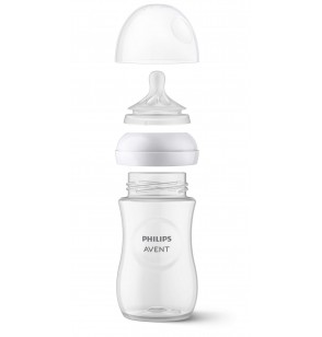 Avent Natural Biberon en verre 120 ml avec tétine à réponse naturelle